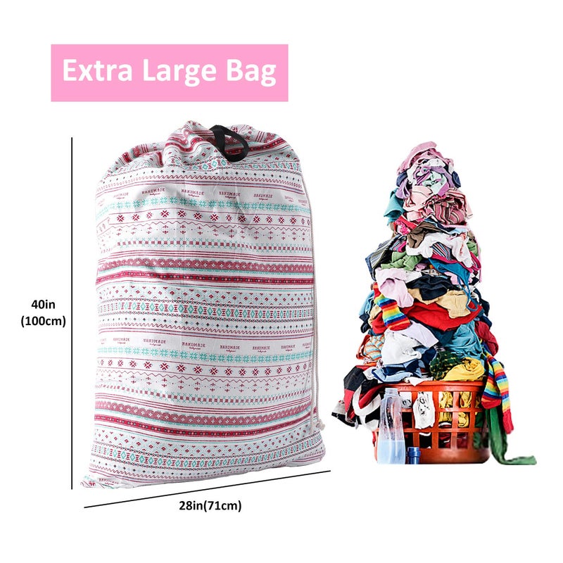 SWISSELITE Laundry Bag with Handle and Drawstring, Large Heavy Duty Laundry Bag, 28 x 40 Inches Travel Dirty Clothes Bag for Laundromat and Household - Image 2